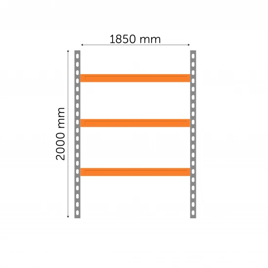 Noliktavu plaukts 2000x1850x600mm