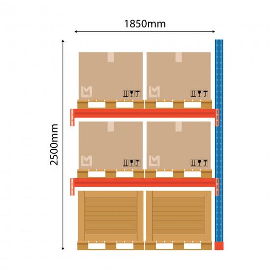 Palešu plaukta pagarinājums Boracs 2500x1850 mm