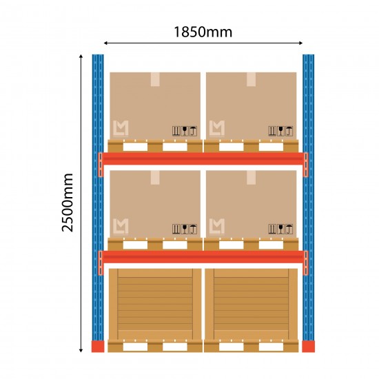 Pamats palešu plauktam Boracs 2500x1850 mm