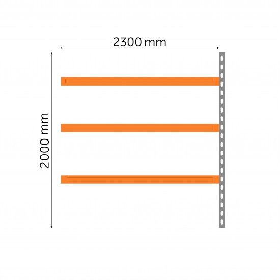 Pagarinātais mediaplaukts 2000 x 2300 x 600 mm