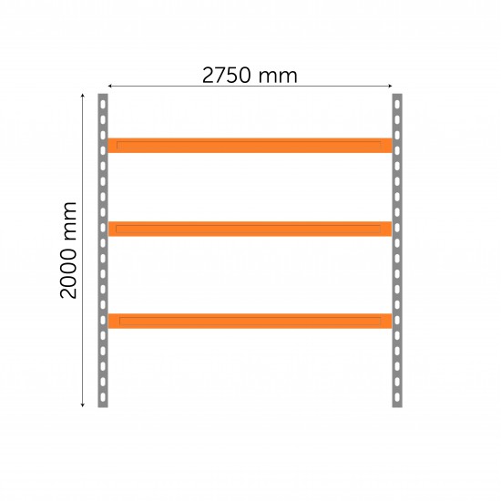 Основная часть полки для мультимедиа 2000 x 2750 x 800 мм