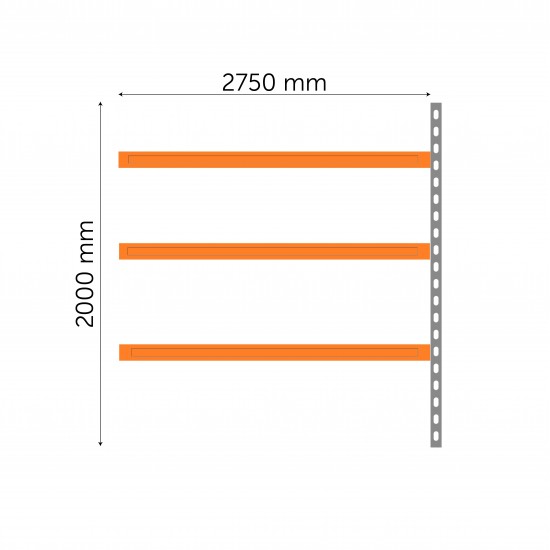 Удлиненная полка для мультимедиа 2000 x 2750 x 800 мм