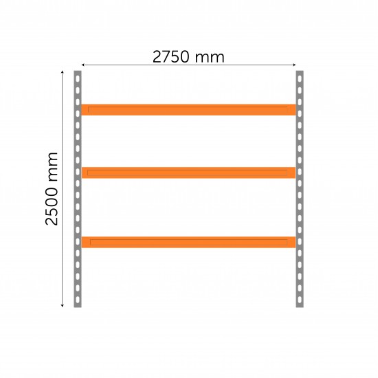 Основная часть полки для мультимедиа 2500 x 2750 x 800 мм