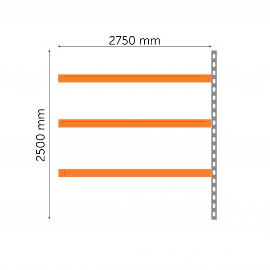 Удлиненная полка для мультимедиа 2500 x 2750 x 800 мм