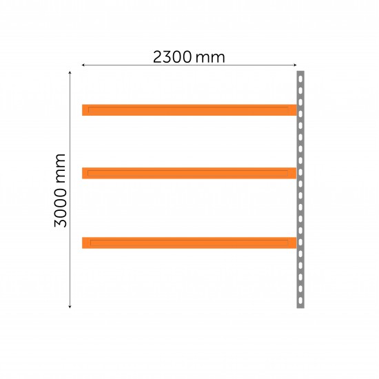 Удлиненная полка для мультимедиа 3000 x 2300 x 800 мм