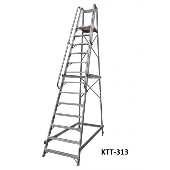 Ladder with 13 steps, platform height 3310 mm, STKTT313