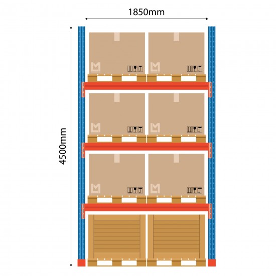 Paletēšanas plaukta galvenā daļa Boracs 4500x1850 mm