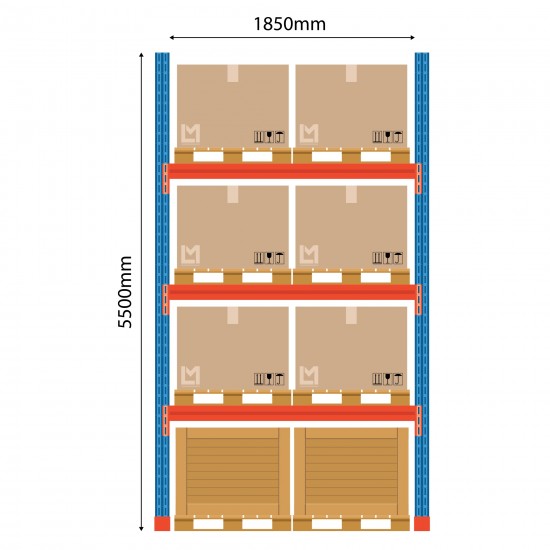 Паллетная стойка нижняя Boracs 5500x1850 мм