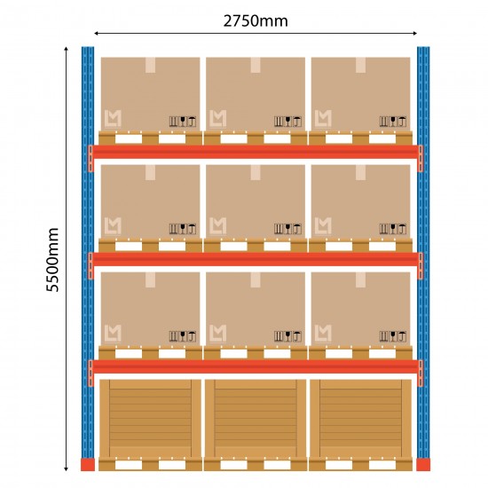 Plauktu bāze ar kastēm Boracs 5500x2750 mm