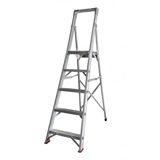 Ladder with 5-step platform, platform height 1200 mm, STTT105