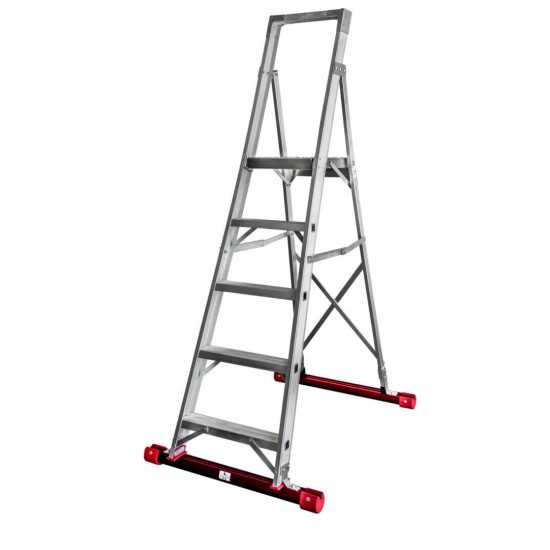 Ladder with 5-step platform, platform height 1260 mm, STTTP105