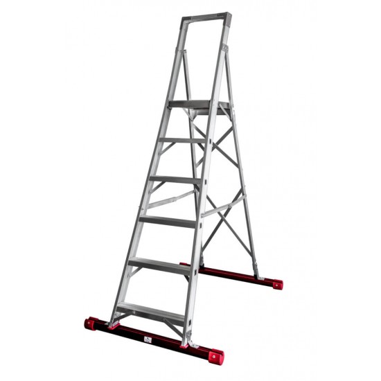 Ladder with 6-step platform, platform height 1500 mm, STTTP106