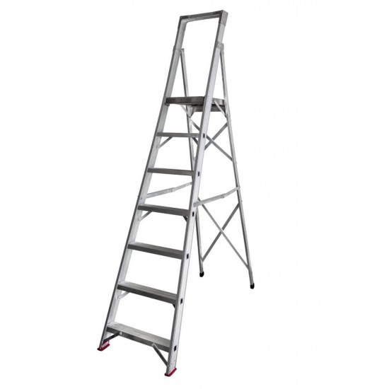 Ladder with 7-step platform, platform height 1720 mm, STTT107