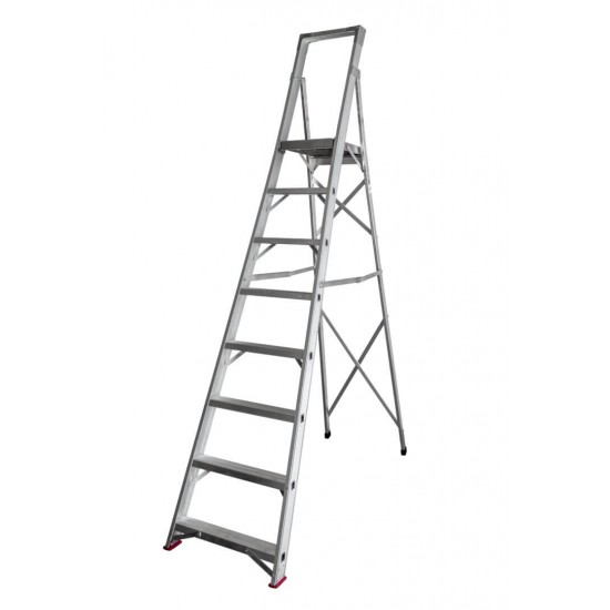 Ladder with 8-step platform, platform height 1940 mm, STTT108