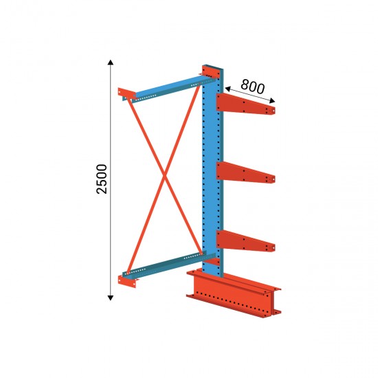 Viegls pagarināts konsoles plaukts 2400 x 1500 x 800 mm