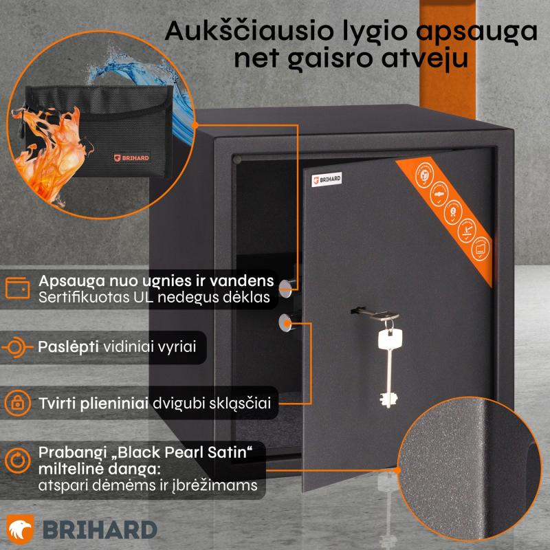 Brihard Business K Black Pearl Mēbeļu seifs