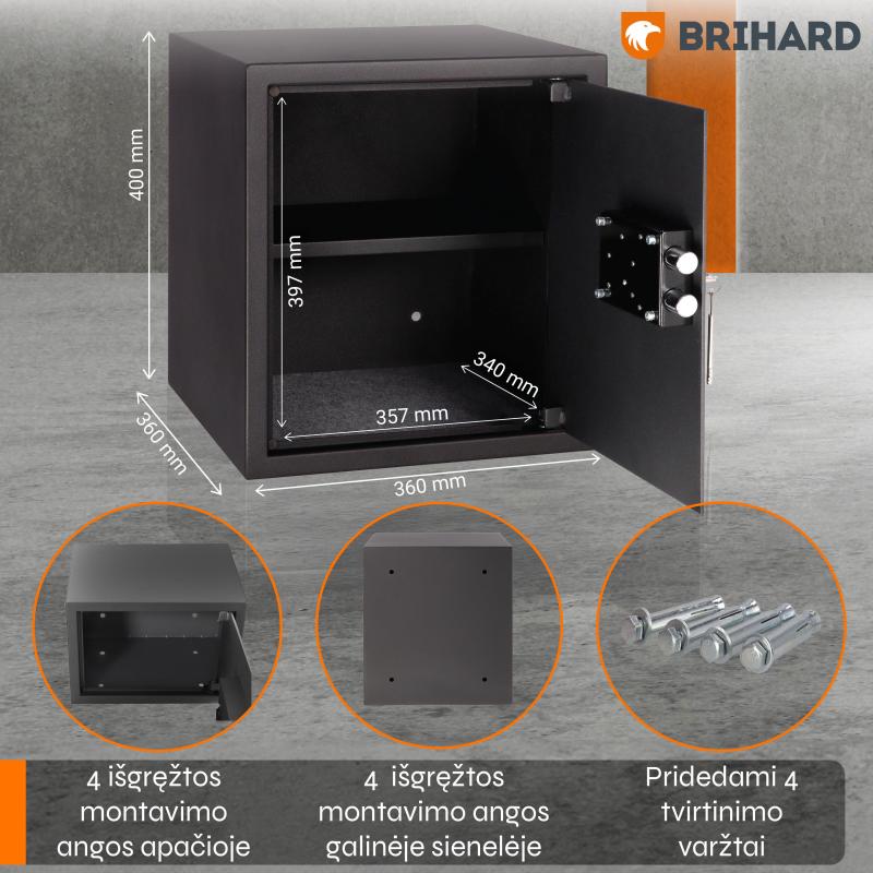 Brihard Business K Black Pearl Mēbeļu seifs