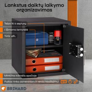 Brihard Business K Black Pearl Mēbeļu seifs