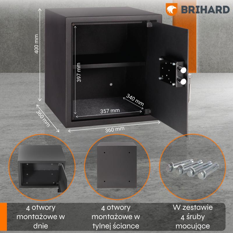 Brihard Business K Black Pearl Mēbeļu seifs