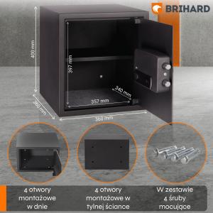 Brihard Business LED E Black Pearl Mēbeļu seifs