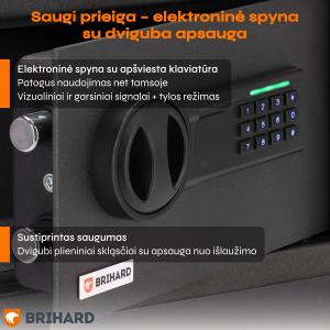 Brihard Business LED E Black Pearl Mēbeļu seifs