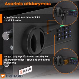 Brihard Business LED E Black Pearl Mēbeļu seifs