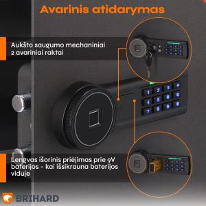 Brihard Business XL Biometric Black Pearl biroja seifs