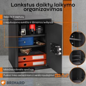 Brihard Business XL K Black Pearl biroja seifs