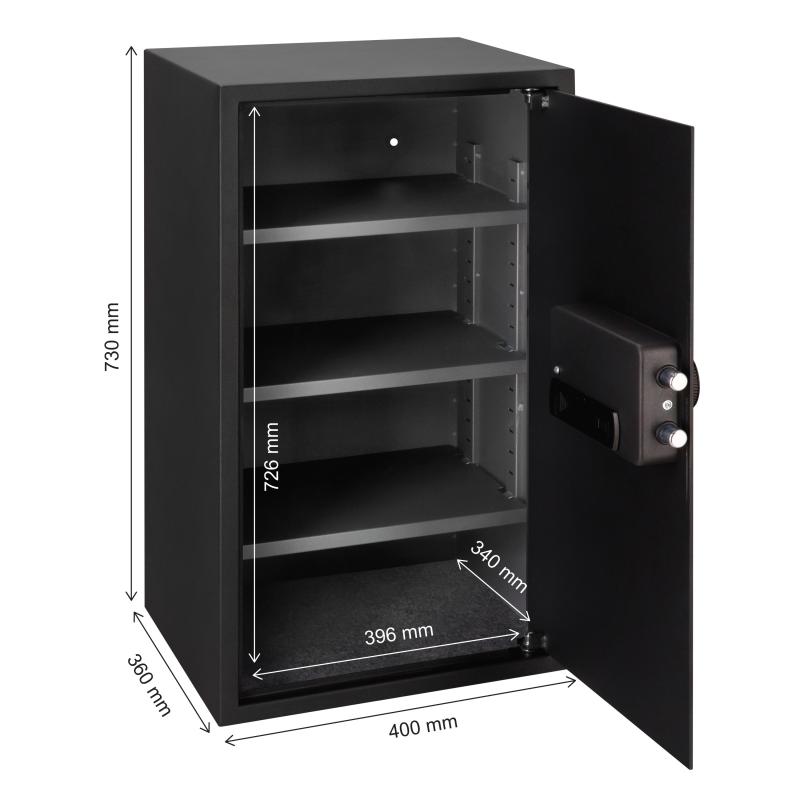 Brihard Business XXL Biometric Black Pearl biroja seifs