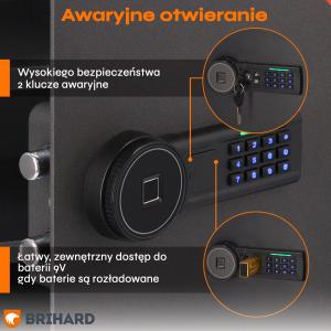 Brihard Business XXL Biometric Black Pearl biroja seifs