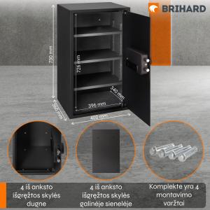 Brihard Business XXL Biometric Black Pearl biroja seifs