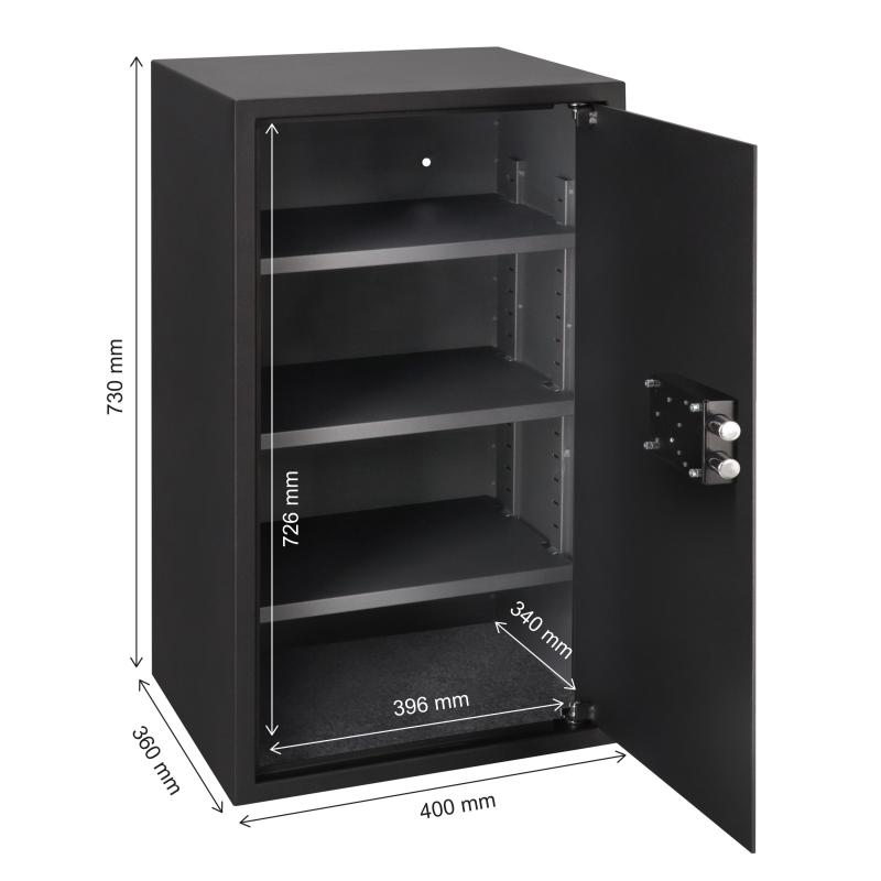 Brihard Business XXL K Black Pearl biroja seifs