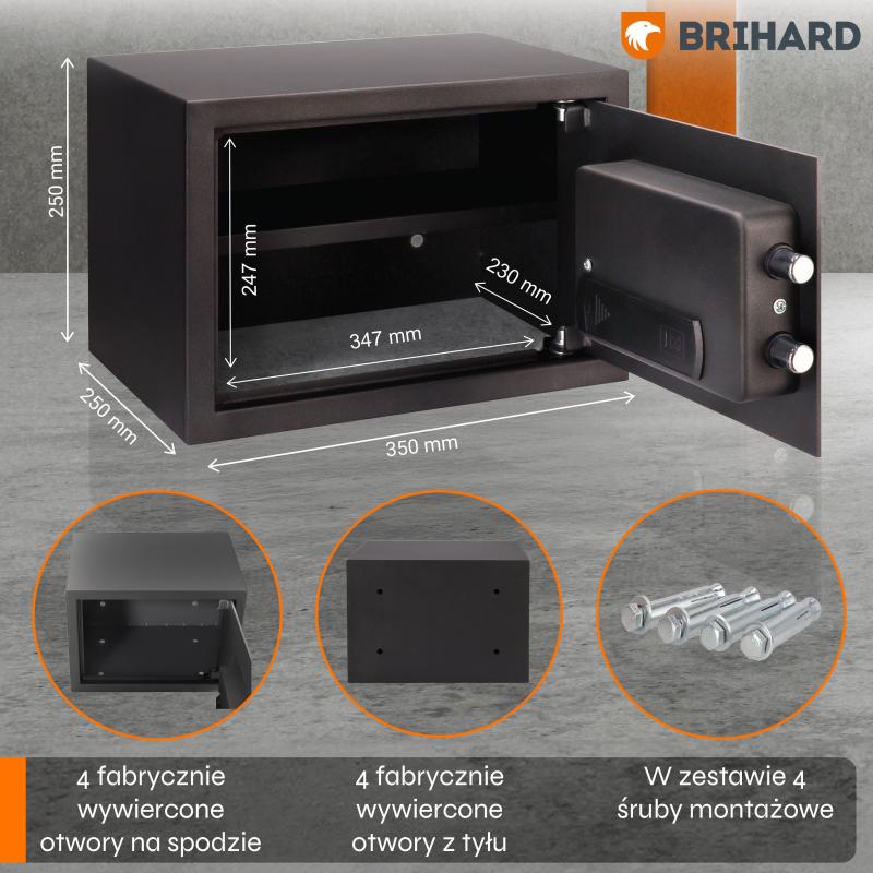 Brihard Family Biometric Black Pearl mēbeļu seifs