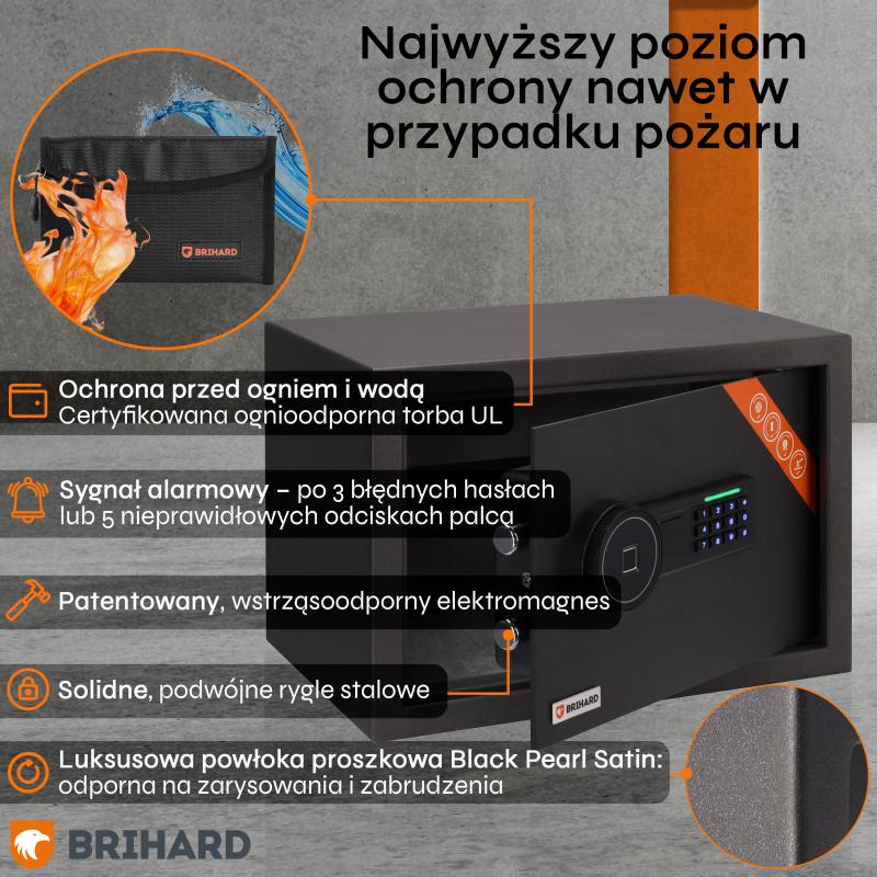 Brihard Family Biometric Black Pearl mēbeļu seifs