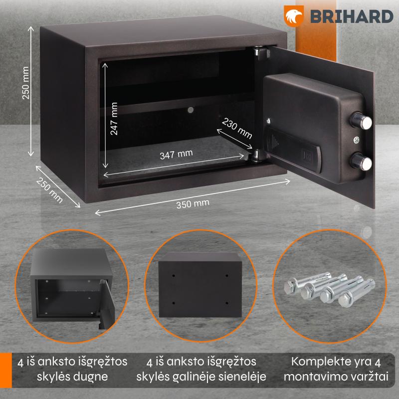 Brihard Family Biometric Black Pearl mēbeļu seifs