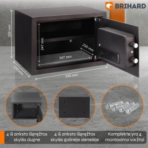 Brihard Family Biometric Black Pearl mēbeļu seifs