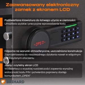 Brihard Family LCD Black Pearl Mēbeļu seifs