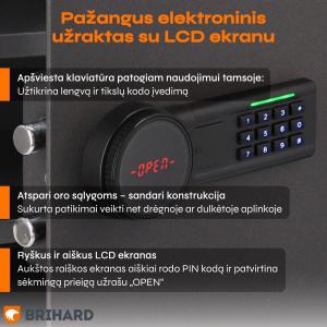 Brihard Family LCD Black Pearl Mēbeļu seifs