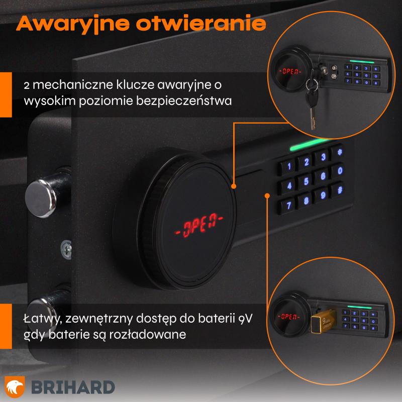 Brihard Family LCD Black Pearl Mēbeļu seifs