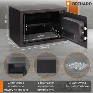 Brihard Family LCD Black Pearl Mēbeļu seifs