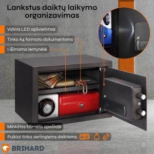 Brihard Family LCD Black Pearl Mēbeļu seifs
