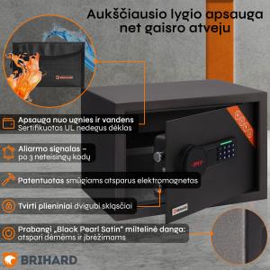 Brihard Family LCD Black Pearl Mēbeļu seifs