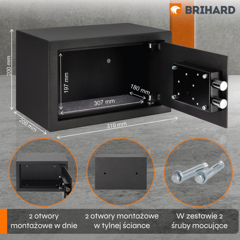 Brihard Home K Black Pearl Mēbeļu seifs