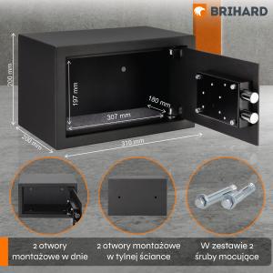 Brihard Home K Black Pearl Mēbeļu seifs