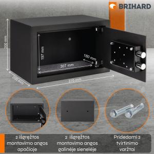 Brihard Home K Black Pearl Mēbeļu seifs