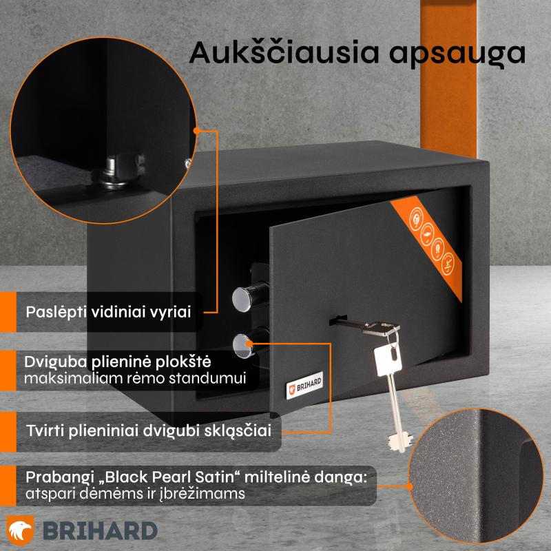 Brihard Home K Black Pearl Mēbeļu seifs