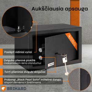Brihard Home K Black Pearl Mēbeļu seifs