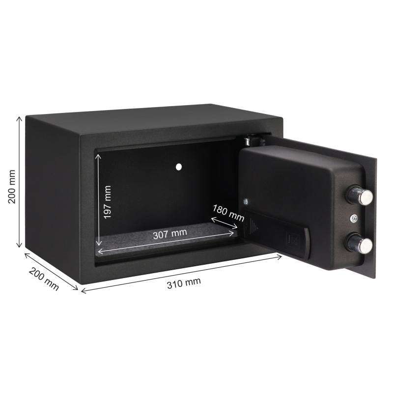 Brihard Home LED E Black Pearl Mēbeļu seifs