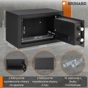 Brihard Home LED E Black Pearl Mēbeļu seifs