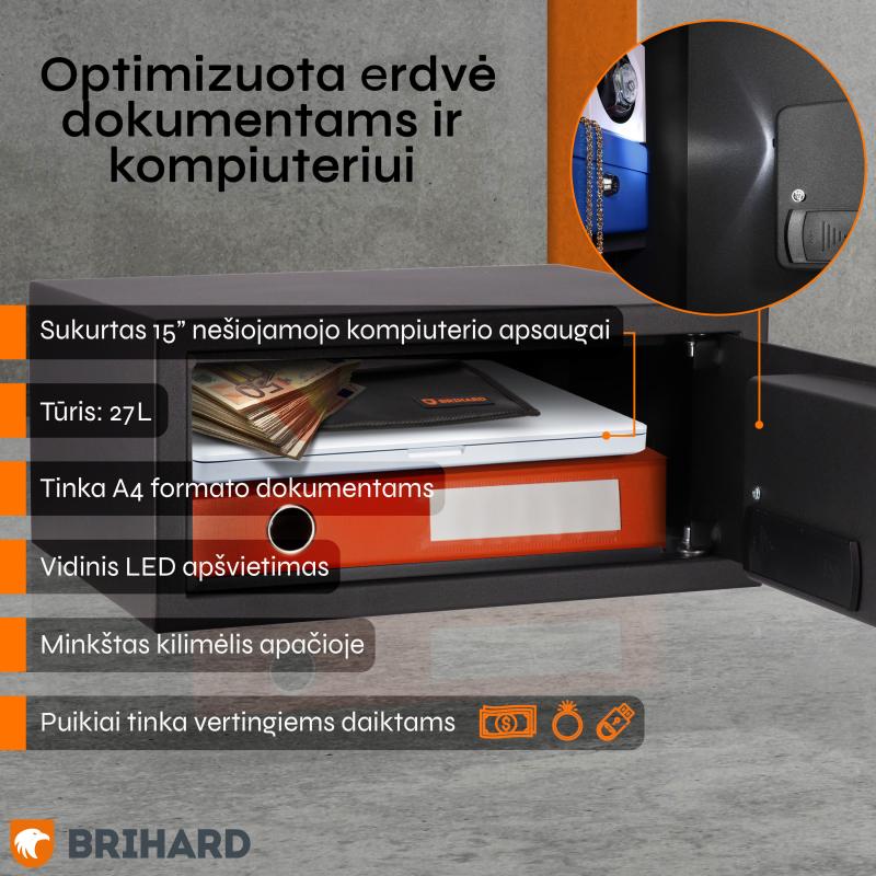 Brihard Laptop LED E Black Pearl Seifs klēpjdatoram